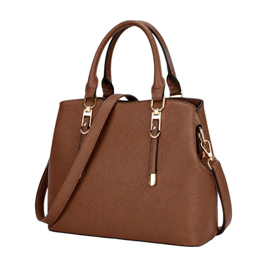 The Bag Edits Brown Satchel Bag with Dual Carry Handles