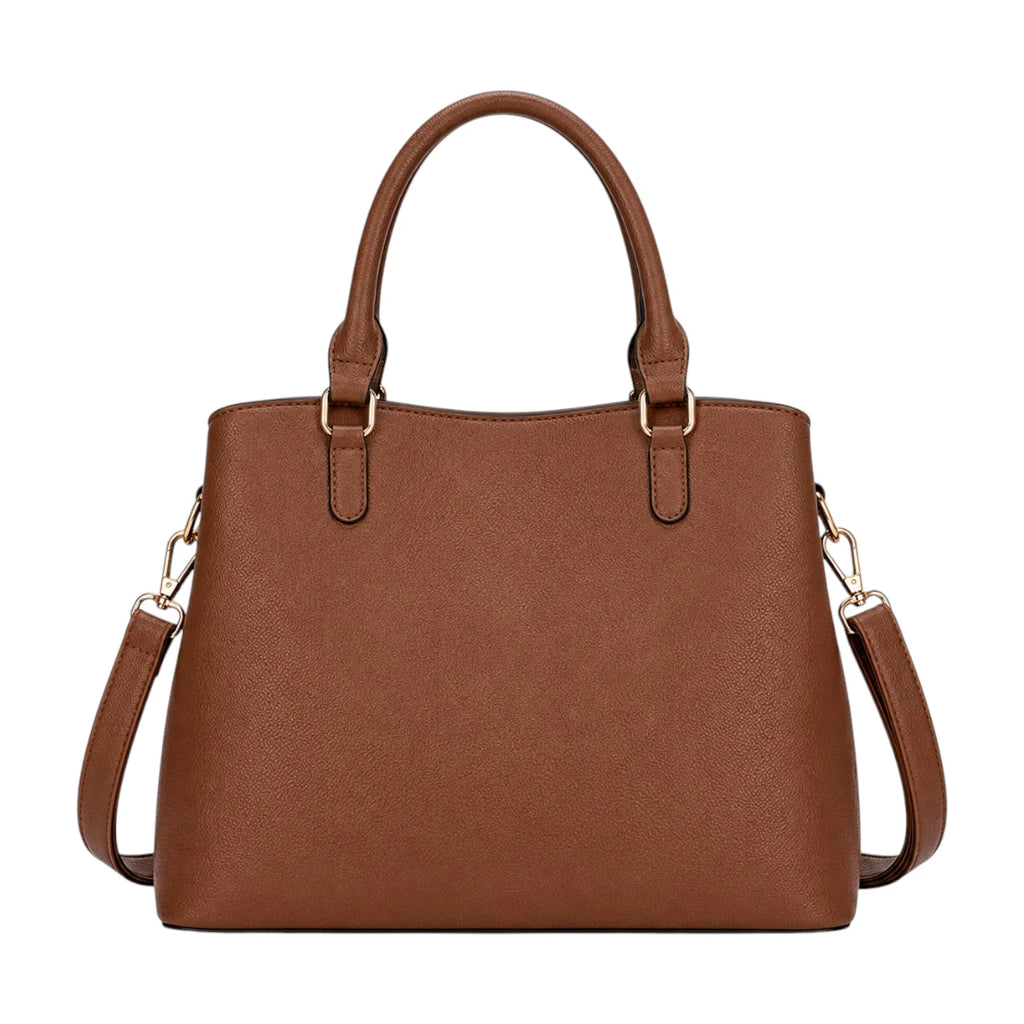The Bag Edits Brown Satchel Bag with Dual Carry Handles