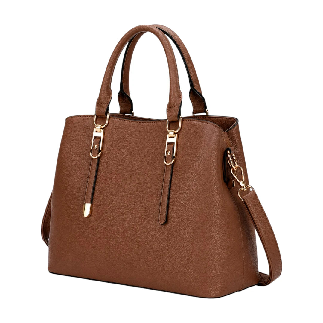 The Bag Edits Brown Satchel Bag with Dual Carry Handles