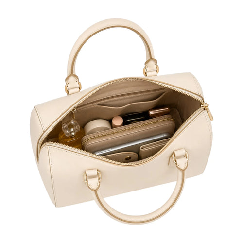 The Bag Edits Cream Satchel Handbag with Detachable Strap