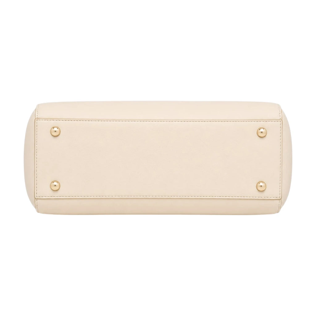 The Bag Edits Cream Satchel Handbag with Detachable Strap