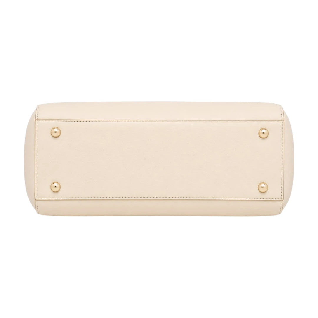 The Bag Edits Cream Satchel Handbag with Detachable Strap