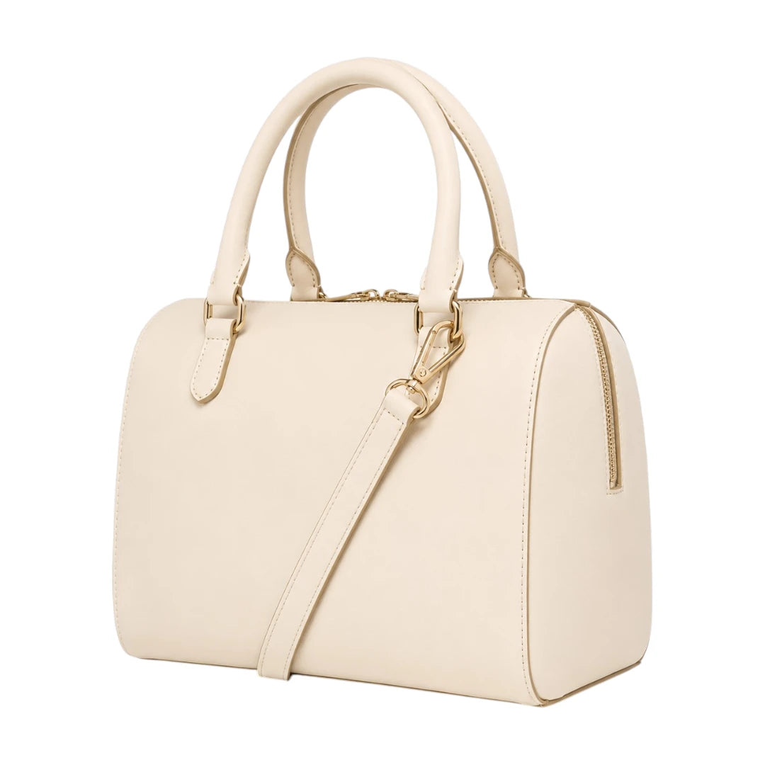 The Bag Edits Cream Satchel Handbag with Detachable Strap